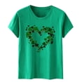 thumbnail image 4 of LUOGENLI T-shirts pour Femmes 2024 Mode Féminine Imprimé Saint-Patrick Col Rond Manches Courtes Haut Décontracté T-shirts (5) T-shirts Graphiques pour Femmes Pêche Saint-Valentin Vert TTG, 4 of 5