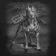 thumbnail image 2 of Teelocity Men's Back Off Tough Dog Pit Bull Black Relaxed Fit Short Sleeve Graphic T-Shirt, 2 of 3