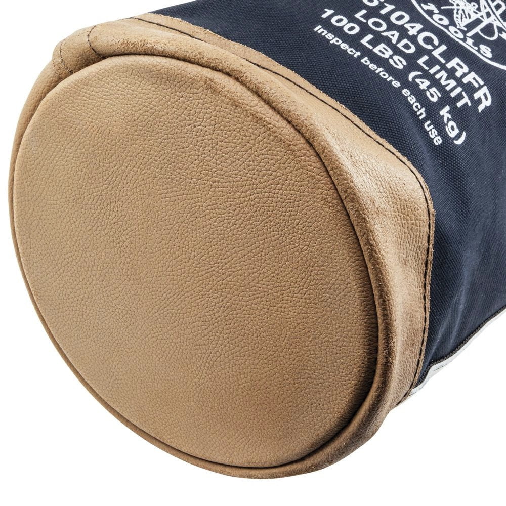 Klein Tools 5104CLRFR 12 in. Flame-Resistant Top Closing Canvas Bucket - Black