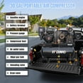 thumbnail image 4 of HPDMC 13HP Gas Powered Air Compressor - 35CFM 125PSI 3-Cylinder Piston Pump - 30 Gal ASME Tank - Electric Start Gas Air Compressor for Workshop, Construction & Farm - Heavy Duty Portable, 4 of 16