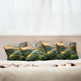 thumbnail image 4 of Ambesonne Lake Throw Pillow Cover Pack of 4, Nature Morning Scenery Peaks, 4 Pcs-36"x36", Peach Green and Fawn, 4 of 5