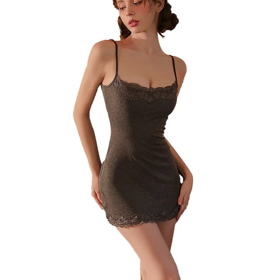 Sleepwear for Women Sexy Women's Lingerie Sexy Nightwear Spaghetti Strap Nightgown Babydoll Chemise Lace Trim Nightgowns Nightdress