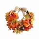 thumbnail image 1 of Fall Wreath, Autumn Harvest Front Door Wreath Artificial Maple Leaf, Red Berries With Bow, 1 of 1