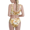thumbnail image 3 of Picia Groovy Hippie Flower Mushrooms Women's High Waisted Bikini Scoop Neck Swimsuit Two Pieces Bathing Suit-Medium, 3 of 8