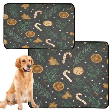 IAUYY Washable Pee Pads for Dogs Medium+Large Absorbent and Leak-Proof Non-Slip Reusable Puppy Pee Pads for Dogs Applicable to Playpen Potty Crate Orange-brown Christmas