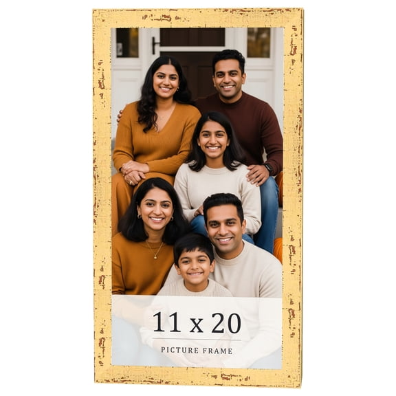 11x20 Frame Yellow Real Wood Picture Frame Width 1.25 inches | Interior Frame Depth 0.5 inches |