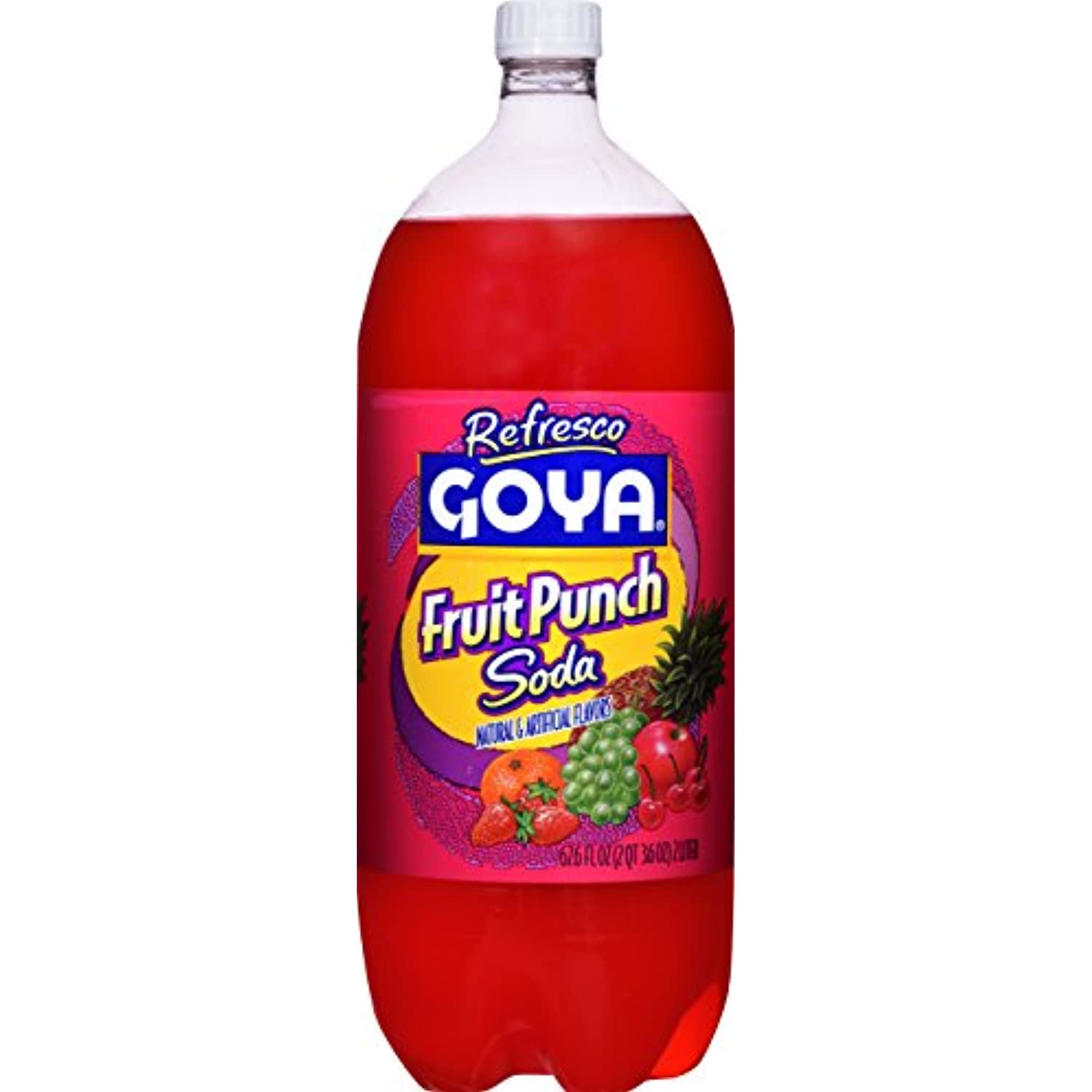 Goya Foods Fruit Punch Soda, 2 Liter (Pack Of 8)