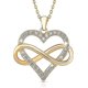 thumbnail image 1 of Collar de corazón de plata de ley 925 para novia, colgante de corazón, cadena de 45,72 cm con extensión de 5,08 cm., 1 of 5