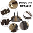 thumbnail image 3 of Bolso de hombro vintage de lona para mujer, bolso de mano grande tipo hobo para uso diario con múltiples bolsillos y asa superior para el trabajo, 3 of 6