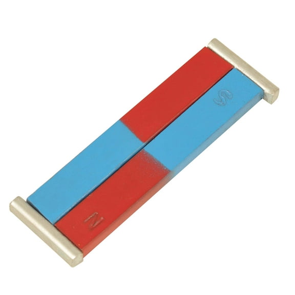 Eisco Labs Painted Blue/Red Bar Magnets - Chrome Steel, 100 x 12 x 5 mm