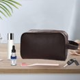 thumbnail image 1 of Neceser Organizador de viaje Maquillaje Cosmético Bolsa de viaje de cuero PU Bolsa de almacenamiento con cremallera, Multiusos, Esenciales de viaje, Marrón Salvador Organizador de viajes, 1 of 10