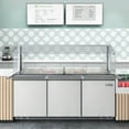 thumbnail image 6 of 72 in. Commercial Refrigerated Prep Station with Sneeze Guard and Buffet Slide, 15 Pans with Covers and Three Adjustable Shelves in Stainless-Steel, ETL Listed (KM-RBT-72CSFG), 6 of 10