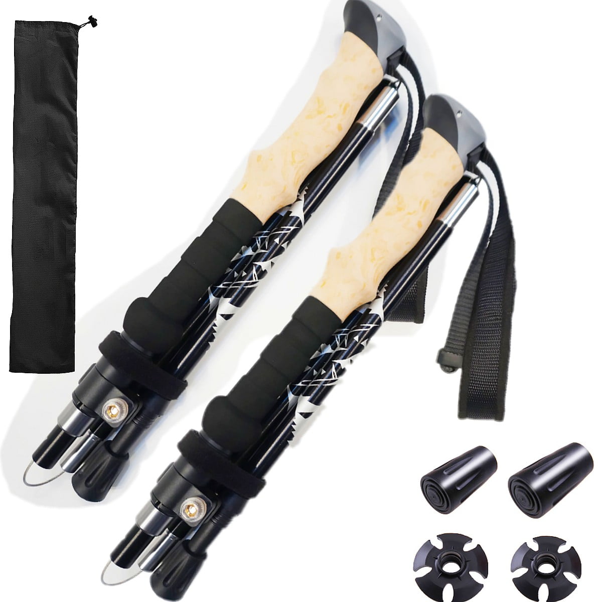 Trekking Pole Walking Hiking Stick 3 Section Adjustable Retractable