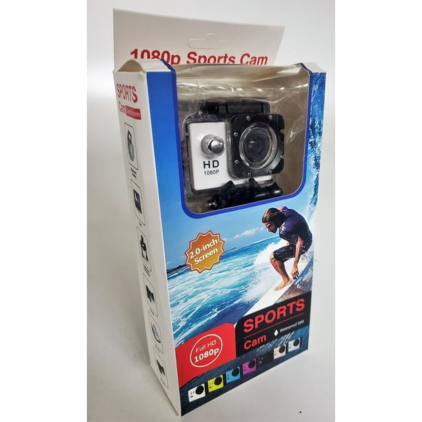 Auroch Casco agricultores Sports Cam Full HD 1080p, Waterproof 30M, 2-inch LCD Kit (White) -  Walmart.com