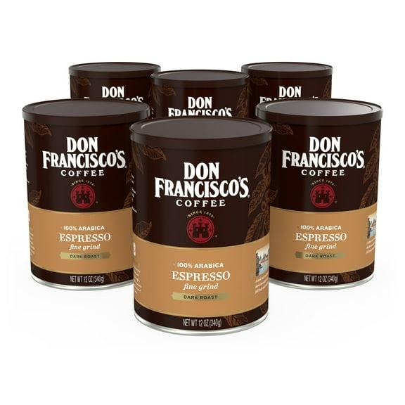 Don Francisco's Dark Roast Espresso Canned Ground Coffee, 12 oz, 6 Ct