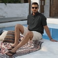 thumbnail image 2 of Fexilor Men's Short Sleeve Button Henley Shirts, Stand Collar Casual and Dress Tops with Pocket, 2 of 5
