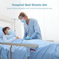 thumbnail image 2 of Bottlepic 6 Pcs Hospital Bed Sheets Set, Includes 2 Fitted Sheet 84x36x14", 2 Flat Sheets 104x59", 2 Pillowcases 19x29", Soft Breathable Fiber Cotton for Home and Hospital Use, Sky Blue, 2 of 5
