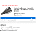 thumbnail image 2 of Heater Hose Connector - Compatible with 2007 - 2014 Chevy Silverado 3500 HD 2008 2009 2010 2011 2012 2013, 2 of 2