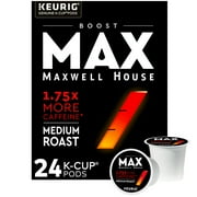 MAX Boost By Maxwell House Medium Roast 1.75X Caffeine K-Cup Coffee Pods, 24 ct Box