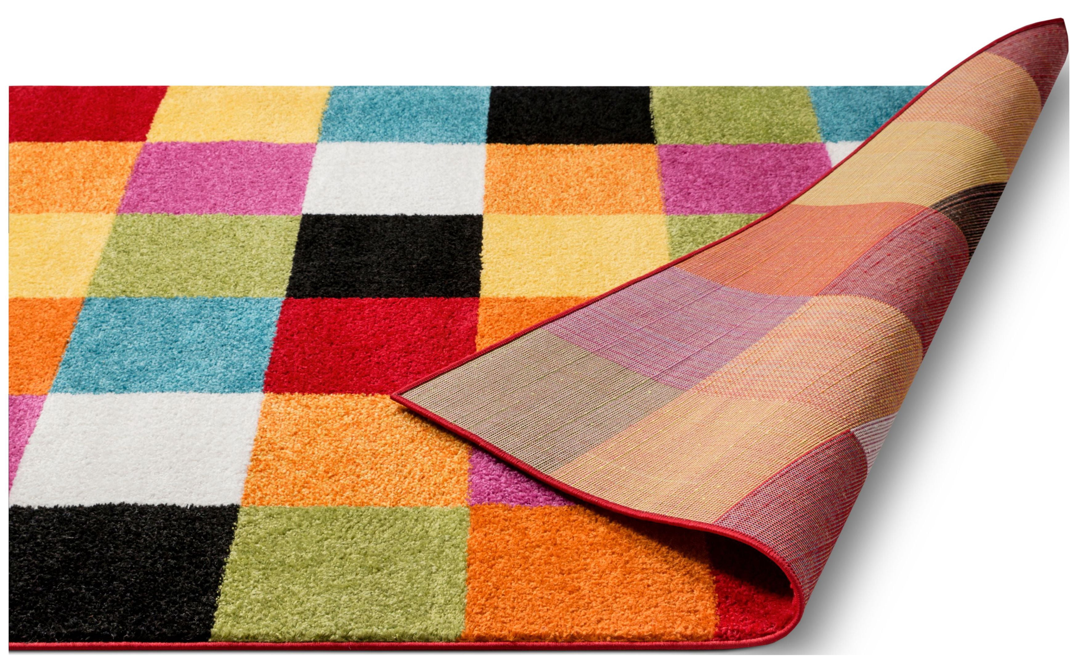 Well Woven 09534 Bright Square Kids Rug, Multicolor - 3 ft. 3 in. x 5 ft.
