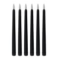 thumbnail image 1 of Velas Sin Llama de Cono Negro - 11 Pulgadas (Alrededor de 27,9 Cm), 6, Alimentadas por BateríA, Flash LED con Mecha, Ajuste de Tiempo, 1 of 5