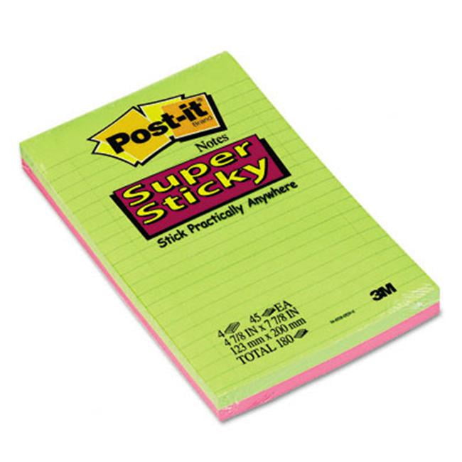 3M 5845SSUC Super Sticky Notes 5 x 8 Assorted Ultra Colors 4 45Sheet