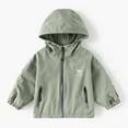 thumbnail image 2 of ZACPNCV Rain Jacket for Girls Loose Fit Waterproof Lightweight Lined Rain Coat Hiking Windbreaker Jacket with Hood Green 2-3 Years, 2 of 4