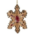 thumbnail image 4 of Northlight 3-D Faux Wood and Plaid Snowflake Christmas Ornament - 7", 4 of 6