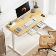 thumbnail image 3 of FunniHomi 48" Width Home Office Electric Standing Desk with Drawers, Sit Stand Desk with Storage, USB Charging, Height Adjustable Computer Desk for Home Office, Bamboo Top and White Adjustable Frame, 3 of 10
