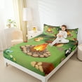 thumbnail image 4 of Feelyou Jungle Adventure Child Twin Sheet Sets, Kawaii Cartoon Fox Twin Fitted Sheet, Mystic Camping Lover Flat Sheet, Luxury Bedroom Decor, 3 Pieces, 4 of 7