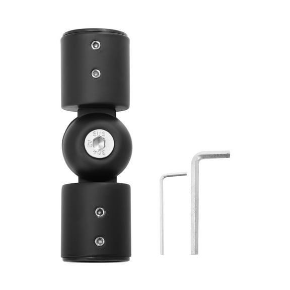 KAKOWELY Curtain Rod Connector for Home Use Black 1Pack