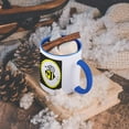 thumbnail image 5 of 3dRose, Cute Yellow Bumble Bee on Black and White Polka Dots , 15oz Two-Tone Blue Mug, 5 of 7