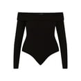 thumbnail image 5 of No Boundaries Off-the-Shoulder Bodysuit with Long Sleeves, Women's and Women's Plus, 5 of 5
