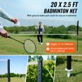 thumbnail image 3 of Red de bádminton VEVOR, ideal para exteriores, patio, playa, parque, equipo portátil, para adultos y niños con postes, bolsa de transporte, 4 raquetas de hierro y 3 volantes de nailon., 3 of 9