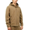 thumbnail image 5 of Txeol Mens Sherpa Lined Hooded Jacket Polar Fleece Zip Up Coat Casual Solid Long Sleeve Jackets with Zipper Pockets,Khaki,XXXL, 5 of 10