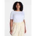 thumbnail image 2 of Time and Tru Women's Envelope Tee with Short Sleeves, Sizes XS-XXXL, 2 of 6
