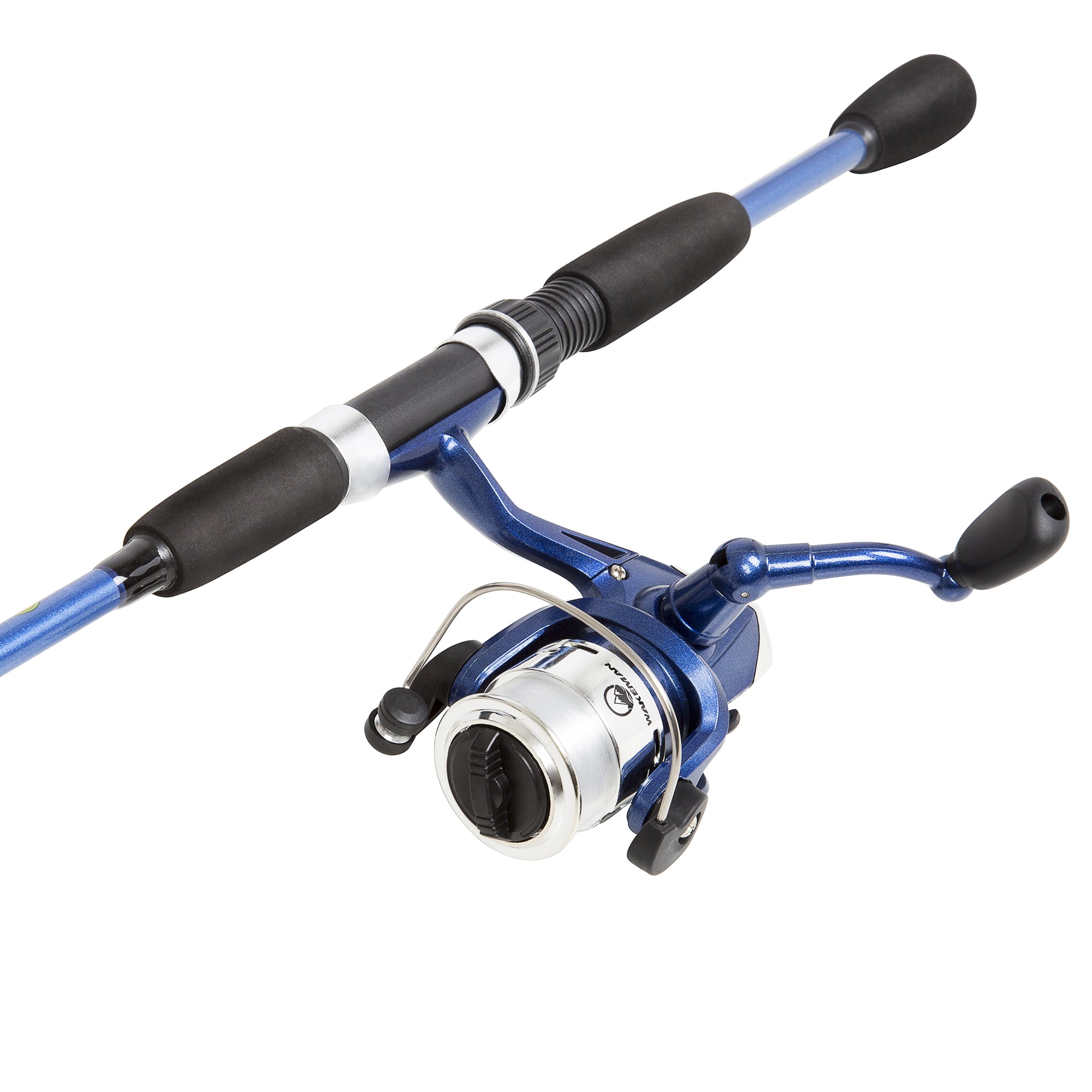 Fishing Rod and Reel Combo - Carbon Pole with Pre-Spooled Spinning  Reel and Golf Grip Handle for Bass, Trout, Salmon, or Catfish by Wakeman  (Blue) : Everything Else
