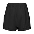 thumbnail image 6 of Women’s Solid Casual Cotton Drawstring Pocket Shorts Comfortable Beach Summer Relaxed Fit Elastic Waist Lightweight Breathable, 6 of 9