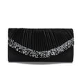 thumbnail image 6 of Black Glitter Clutch for Women, Evening Purse with Detachable Chain, Pleated Sparkly Clutch Bag for Wedding Party Prom Crossbody,Size Free Size, 6 of 6