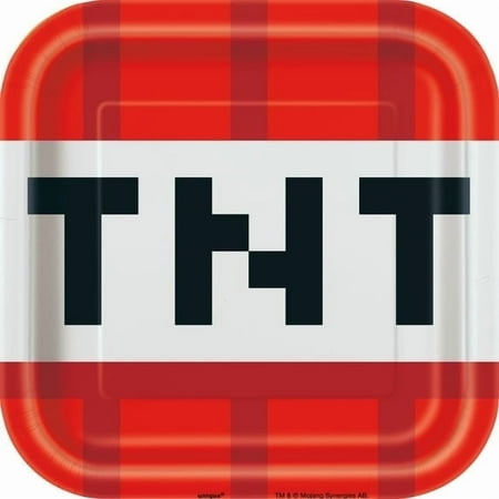 Minecraft Square 7" Dessert Plates, 8ct