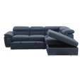 thumbnail image 4 of Lazzara Home Bowling 107 in. W 3-Piece Microfiber Upholstery Sectional Sofa in Blue with Pull-out Bed and Storage Ottoman, 4 of 5