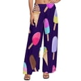 thumbnail image 2 of Colorful Ice Cream Pattern Pants Straight Cartoon Food Trendy Wide Pants Woman Elastic Waist Oversized Harajuku Print Trousers, 2 of 5