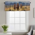 thumbnail image 2 of Western Cowboy Horse Window Valance for Kitchen, Grasslands Blue Sky Nature Scenery Rod Pocket Short Curtain for Small Windows, Light Filtering Decorative Valance, 42 x 18 Inch, 1 Panel, 2 of 9