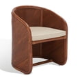 thumbnail image 5 of SAFAVIEH Couture Barnette Modern Rattan Pole Solid Accent Chair, Amber/Beige, 5 of 13