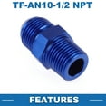 thumbnail image 5 of Unique Bargains Male Flare Reducer Hose Fitting Adapter TF-AN10-1/2 NPT Fuel Line Connector Aluminum Blue, 5 of 6