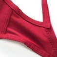 thumbnail image 5 of TANGQIOP Women'S Bra Plus Size Adjustable Underwire Thin Cotton Lifting Push-Up Lace Solid Back Smoothing Support Molded Red 42D, 5 of 5