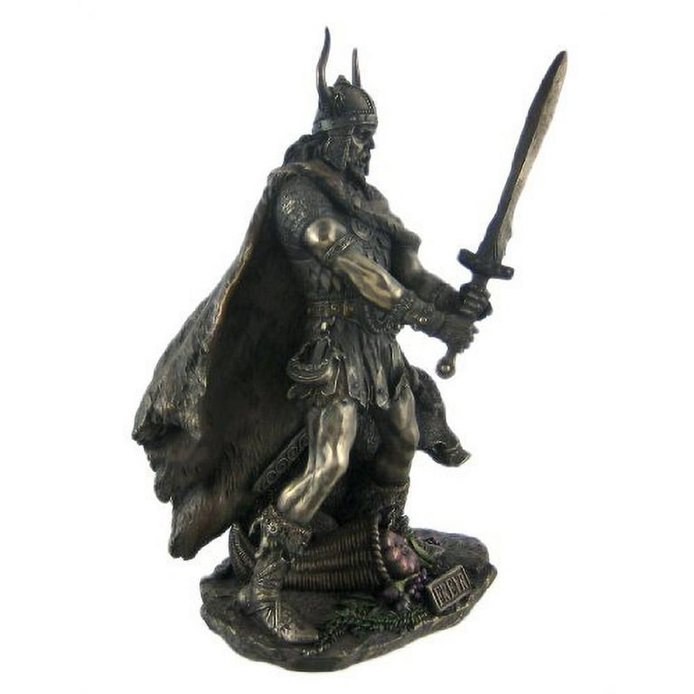 Veronese Design Norse store God Freyr Bronzed Finish Statue Pagan Fertility New 10IN