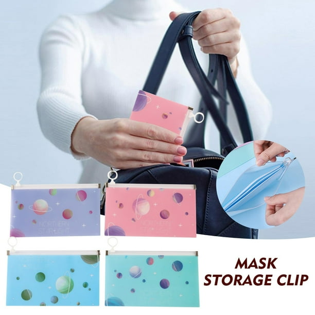 XWSHYW Contenedores de Almacenamiento Bolsa de Almacenamiento de Plástico para Mascarillas Faciales, Bolsa Organizadora Reutilizable para Mascarillas Faciales
