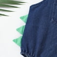 thumbnail image 5 of REDARER Baby Dinosaur Denim Romper Sleeveless Overalls Bodysuit with Spikes & Embroidery for Boys & Girls,3-6 Months, 5 of 7