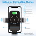 thumbnail image 2 of Wireless Car Charger, 15W Qi Fast Charging Auto Clamping Car Charger Phone Mount,, 2 of 4